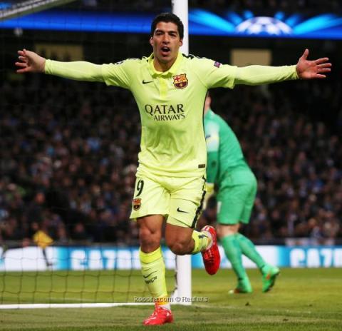 ثنائية سواريز تقود برشلونة للفوز 2-1 على أتليتيكو بدوري الابطال