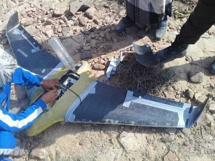 القوات الحكومية تسقط طائرة تجسس بدون طيار تابعة للحوثيين شمال الضالع