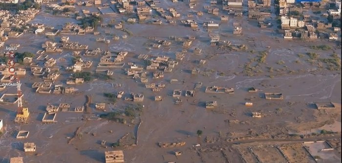 منطقة الحسوة خلال الفيضانات في وقت سابق أغسطس/آب 2025