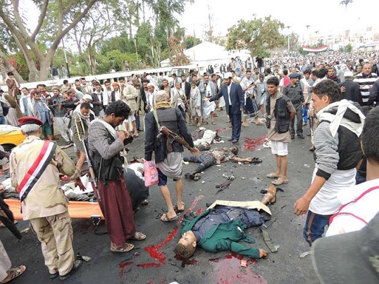 جماعة الحوثي تعلن ارتفاع عدد ضحايا التفجير الانتحاري بصنعاء إلى 51 قتيلاً و140 جريح