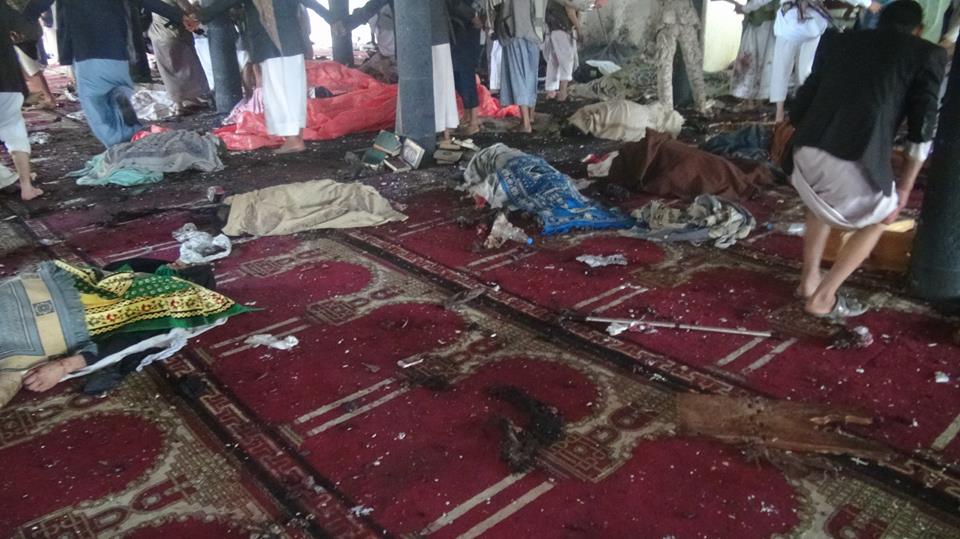 تفاصيل أولية عن التفجيرين الذي استهدف مسجد الحشوش شمال صنعاء   