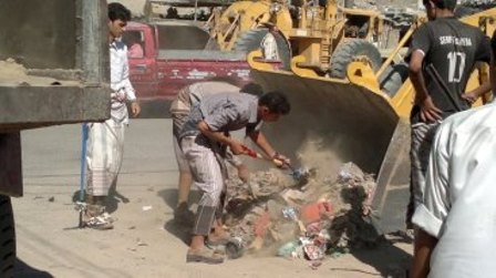 حملة تنظيف واسعة في مدينة بيحان بشبوة